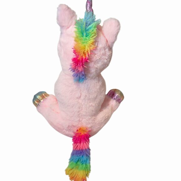 Dan Dee Collectors Choice Pink Unicorn Iridescent Rainbow Plush Stuffed Toy 16" - Picture 5 of 7